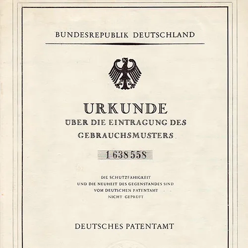 An image of the certificate of registration of the utility model