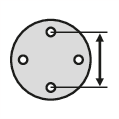 Diameter of the bolt hole circles [mm]