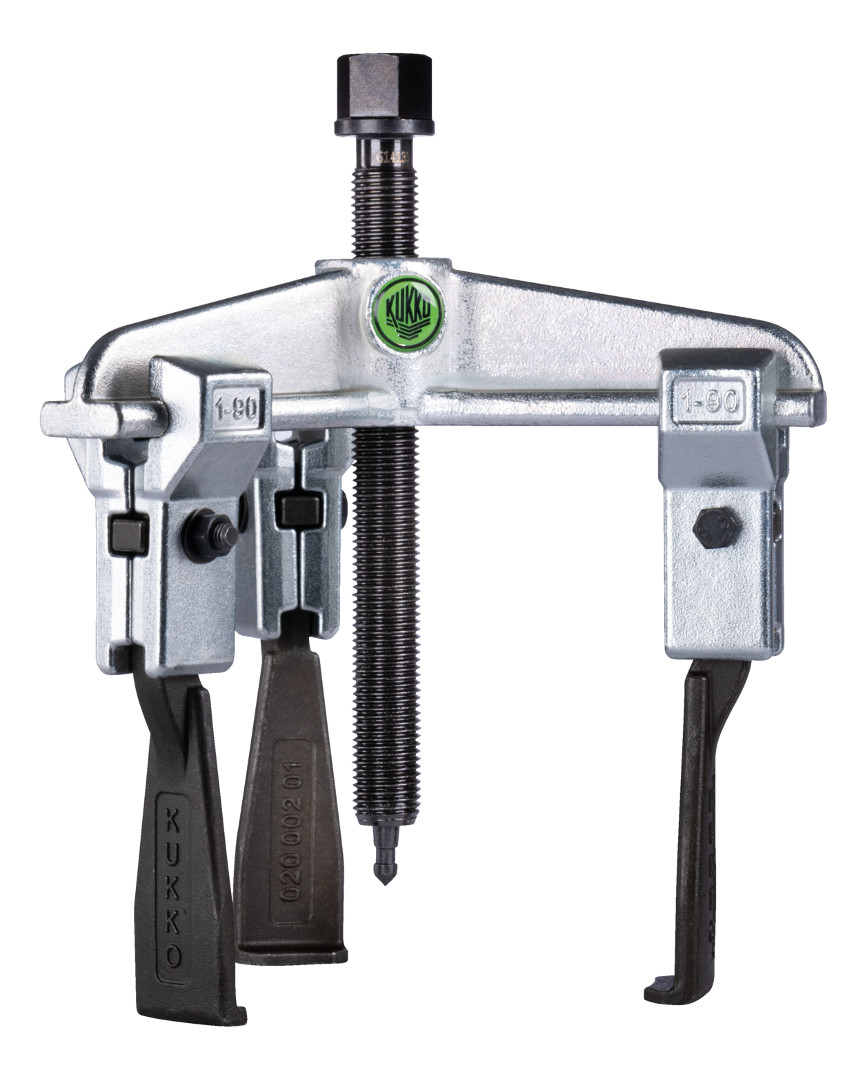 A 3-arm universal puller of the 30-S-T series with extremely narrow puller hooks for pulling off bearings, gears and pulleys