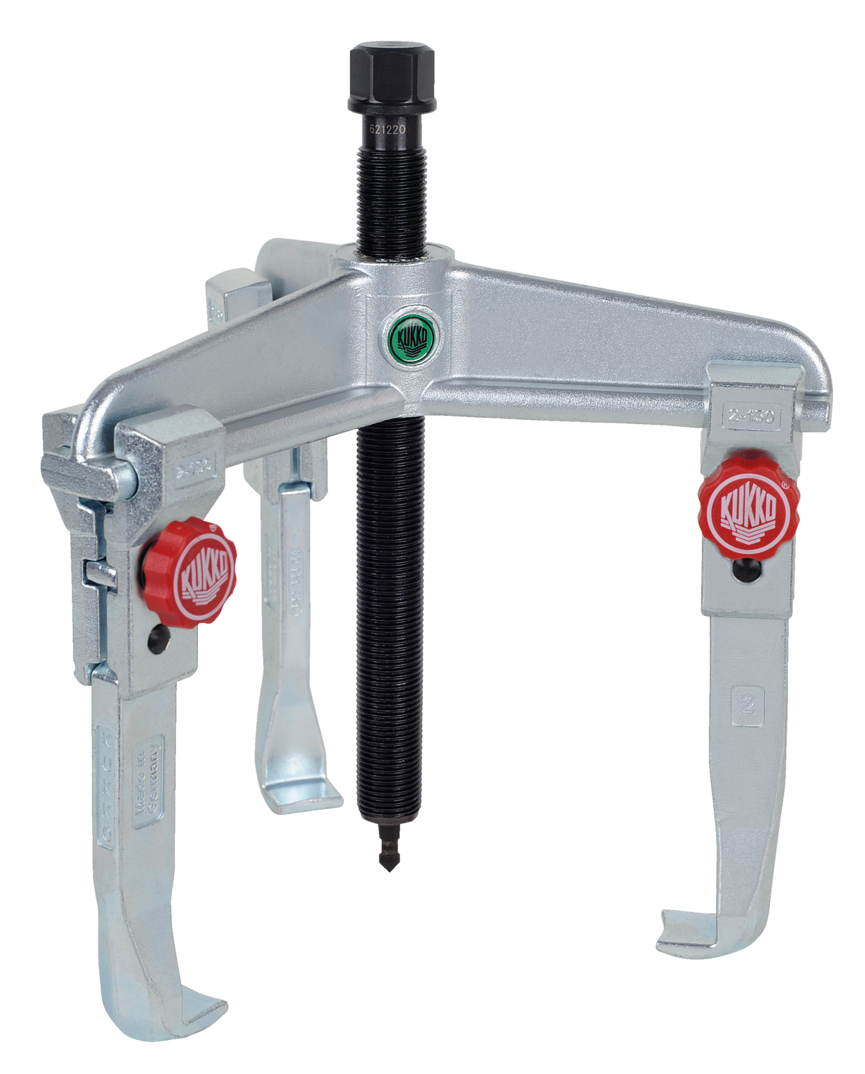 A 3-arm universal puller of the 30+ series with quick-adjustable puller hooks for pulling off bearings, gears and pulleys