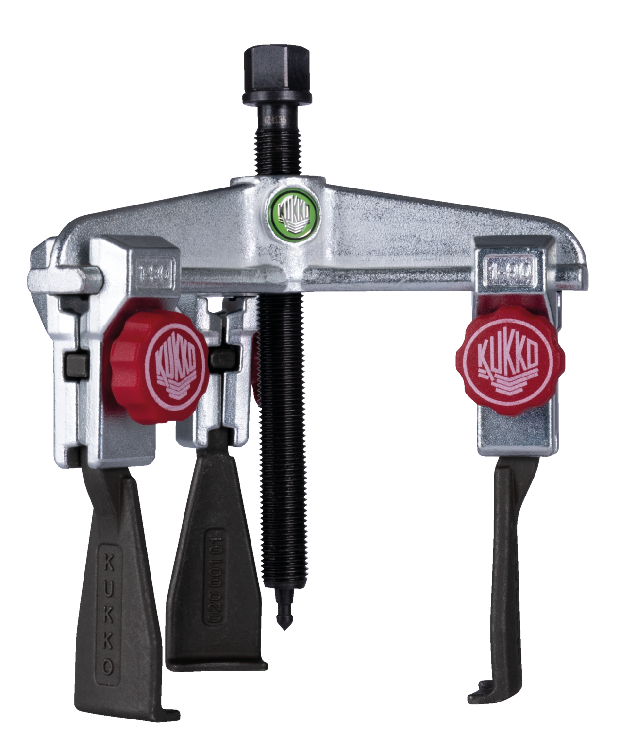 A 3-arm universal puller of the 30+S series with narrow, quick-adjustable puller hooks for pulling off bearings, gears and pulleys