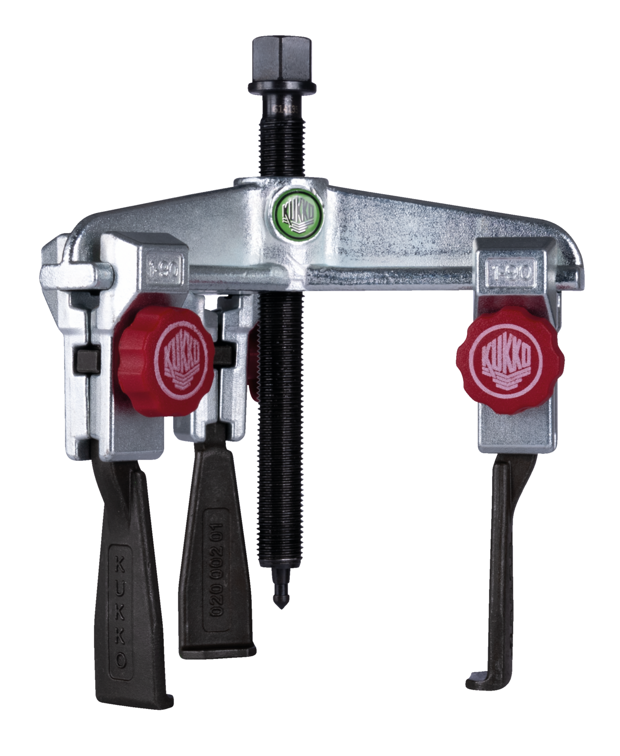 A 3-arm universal puller of the 30+S-T series with extremely narrow, quick-adjustable puller hooks for pulling off bearings, gears and pulleys