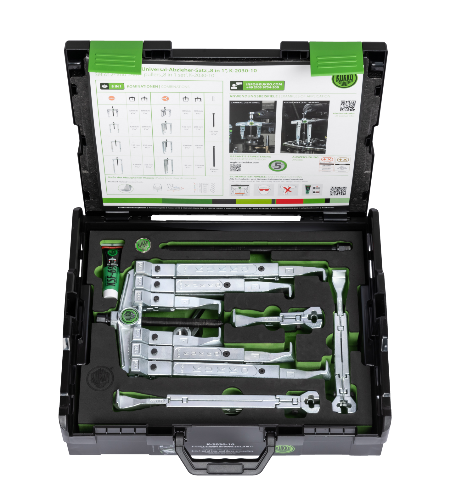 The 2- and 3-arm universal puller set K-2030-10 for pulling off bearings