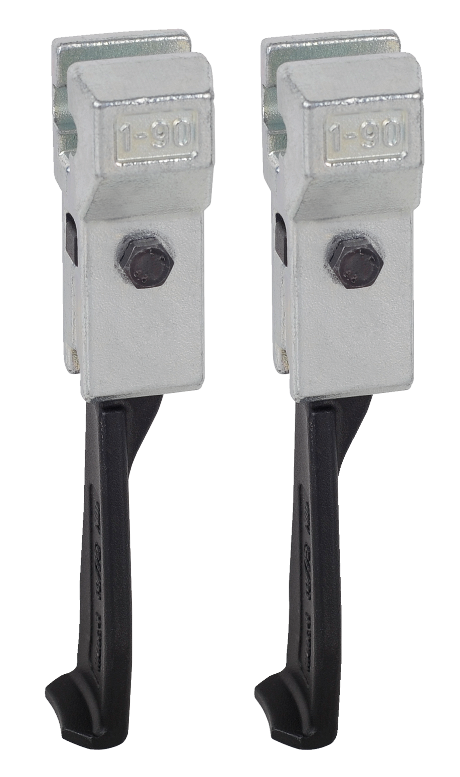 A pair of extremely narrow 4-P series trigger hooks for 2-arm universal pullers
