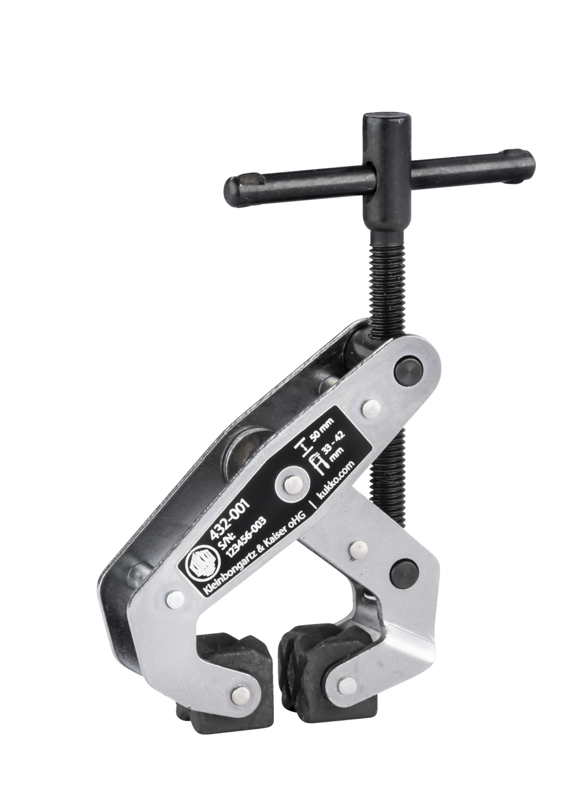 A parallel clamp of the 432 series for universal internal and external clamping of a wide variety of workpiece shapes