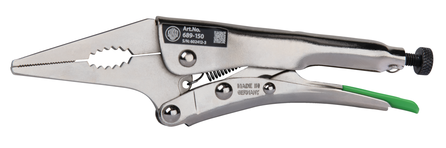 The Langbeck grip pliers 689-150 for clamping and gripping in narrow tapered places