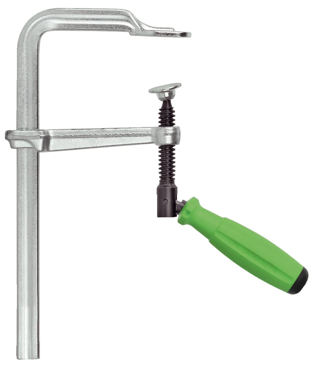 An all-steel VIRIDIS screw clamp of the 469PU series with 3K comfort folding handle